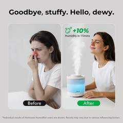 Small Humidifiers for Bedroom – 2 Packs 1.5L Cool Mist Top Fill Humidifier