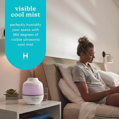 Homedics Total Comfort Cool Mist ultrasonic humidifier•360* Mist Nozzle•oil tray