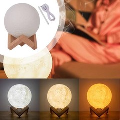 3D Moon Lamp Air Humidifier Diffuser Aroma Essential Oil USB Home Purifier Light