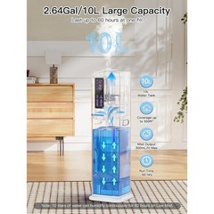 10L Humidifier 60H Runtime Ultrasonic Mist 3 Modes Remote Control Auto Shut Off