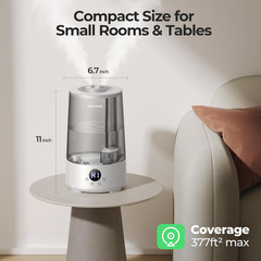 Humidifiers for Bedroom Home, 3.6 L Cool Mist Top-Fill 34H Super Long Time, Quie