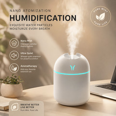 250ML USB Mini Air Humidifier Ultrasonic Aroma Oil Diffuser for Home Car Mist