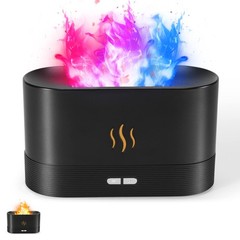 Colorful Flame Air Aroma Diffuser Humidifier, 180ml Classic Flame, Black