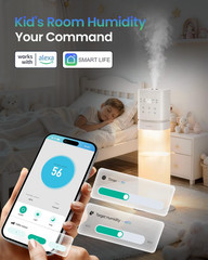 Smart 2.1Gal Humidifier for Large Rooms, WiFi & Voice Control, Top Fill