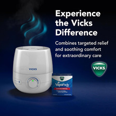 Vicks Naturalcare Cool Mist Ultrasonic Humidifier (VUL530), White, Small Room –