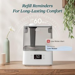 LEVOIT 6L Smart Humidifier Top Fill App Control 60H Runtime for Bedroom Gray