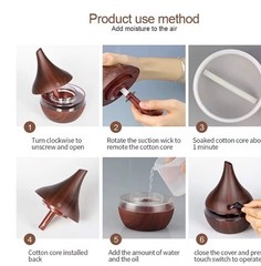Mini Wood Grain Essential Oil Diffuser USB Aromatherapy Humidifier 300mL #17