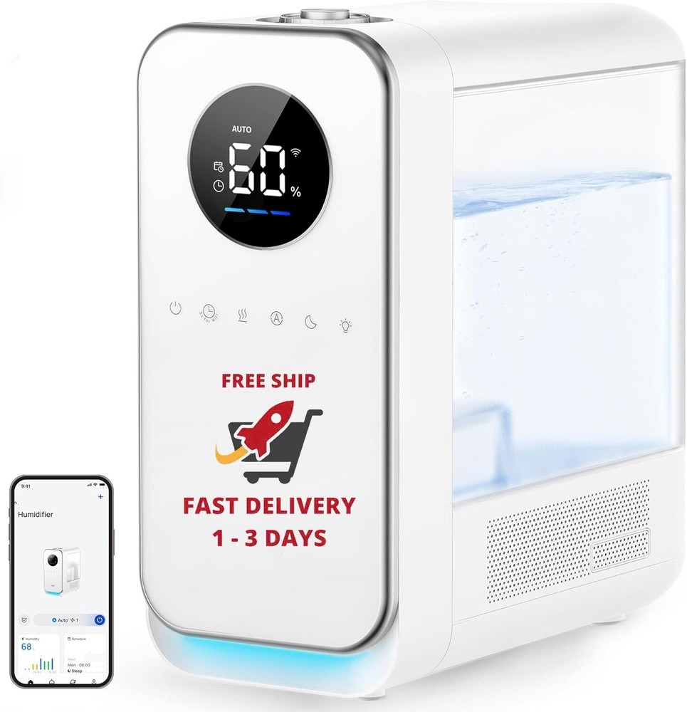 Humidificadores para dormitorio, humidificador de vapor frío silencioso e inteli