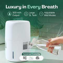 Smart Humidifier with App Control, 3L Tank, Quiet & Mist-Free – Beige