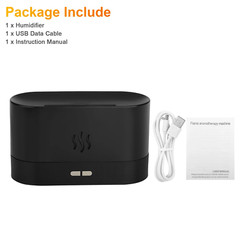 Flame Air Humidifier Essential Oil Diffuser, 3D USB 7 Color Light