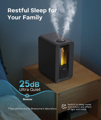 6L Humidifiers for Bedroom, Cool Mist Top Fill Humidifier with Aroma Diffuser, H
