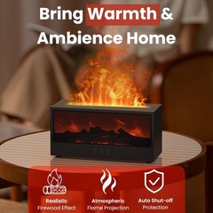 Fireplace Flame Aroma Diffuser – Ultrasonic Humidifier with LED Light