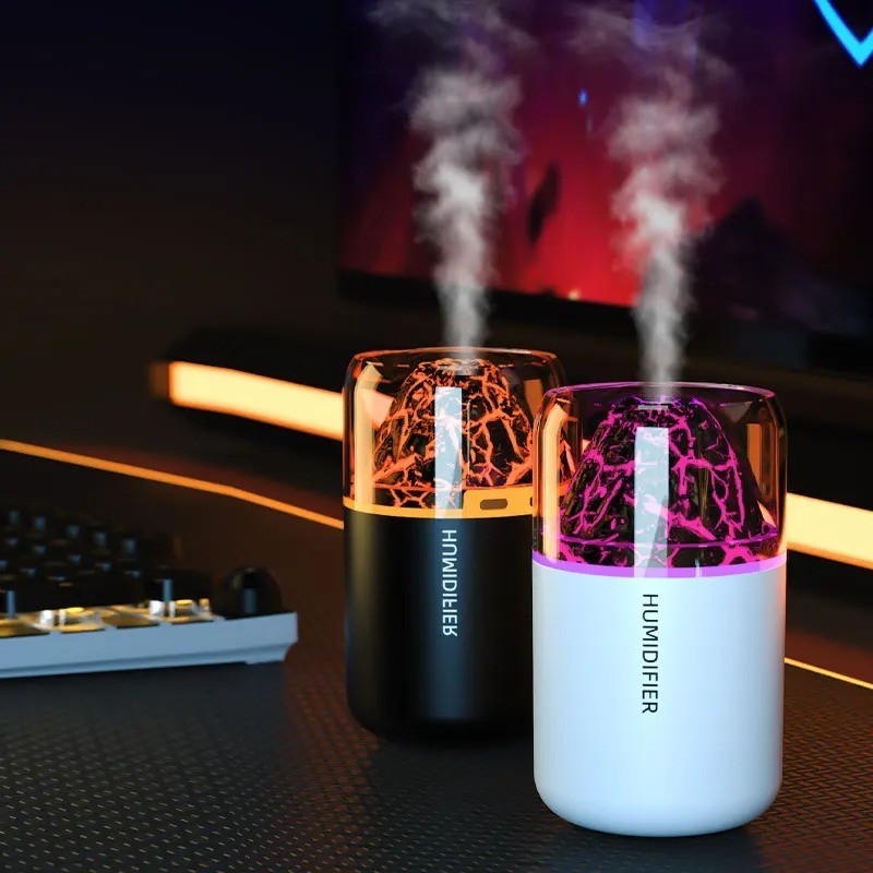 Mini volcano humidifier colorful atmosphere light bedroom small household car de