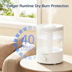 MEGAWISE 2 Pack 3.5L Ultrasonic Cool Mist Humidifier Top-Fill Essential Oil