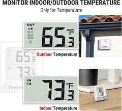 TempPro 500FT Indoor Outdoor Thermometer White In-outdoor