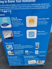 🌦 Vicks Warm Mist Humidifier, White and Blue Model#VWM845V1👌GOOD CONDITIONS‼️