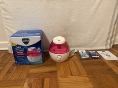 VICKS Mini Filter Free CoolMist Humidifier RARE PINK COLOR WORKS!