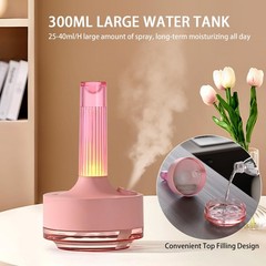Bedroom Humidifiers, 1200mAh Personal Desktop Humidifier, 300ml Retro Time Li…