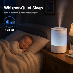 MEGAWISE 3.5L Cool Mist Humidifier with Top Refill, Large Capacity of 3.5L, Easy