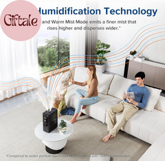 6L Smart Warm and Cool Mist Humidifiers for Home Bedroom, 60H Runtime and Auto C