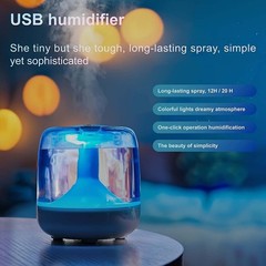 Quiet Night Light Dual-Mist Humidifier 650ml Capacity for Bedroom & Office USA