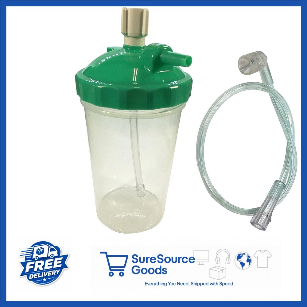 Dry Humidifier Bottle 6 LPM with 15″ Concentrator Adapter Tubing Included