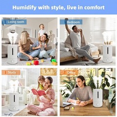 HBN Humidifiers for Bedroom, 4L Water Tank & Stepless Adjustment,Quiet Cool Mist