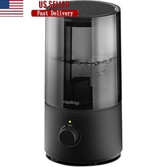 Quiet Ultrasonic Humidifier Kids Room Vertical Space Saving Design Auto Shut Off