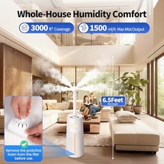 6.3Gal 24L Top Fill Humidifier 3000 ft² Large Room