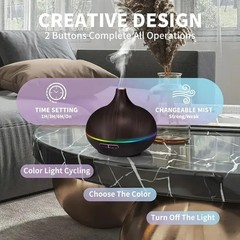 2PC Aroma Diffuser Humidifier With 12x33oz Essential Oils Colorful LED & Remote