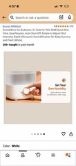 Humidifiers for Bedroom, 2L Tank for 15H, 20dB Quiet Mist Time, Dual Nozzles