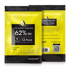 Cloudious9-62% 2-Way Humidity Pack Regulator 8 Gram 8 – 12 Count, Yellow
