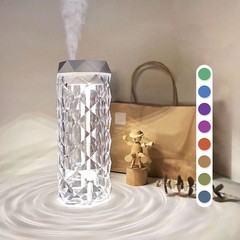 Crystal Lamp Air Humidifier Color Night Light Touch Lamp With Cool Mist Maker