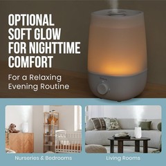 Fontaines Luxury Top-Fill Humidifiers Bedroom Cool Mist 360° Ultra-Fine Spray