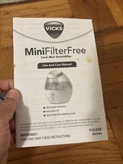 VICKS Mini Filter Free CoolMist Humidifier RARE PINK COLOR WORKS!