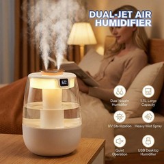 1500ml Humidifiers for Bedroom Large Room Office Cool Mist Air Humidifier Indoor
