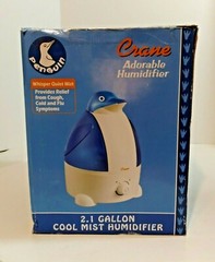 Crane Filter Free Humidifier 1 Gallon Ultrasonic Cool Mist Humidifiers Penguin