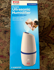 CVS Health Portable Ultrasonic Cool Mist Humidifier White/Blue One-Touch