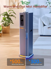 2.64Gal Humidifiers for Bedroom Large Room, Warm and Cool Mist up to 500Ft², Amb