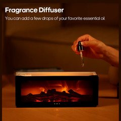 Fireplace Aroma Diffuser Creative Flame Humidifier Waterless Auto-Off Protection
