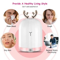 220ml Ultrasonic Cool Mist Humidifier Cute Deer Air Diffuser 7 Color LED Light