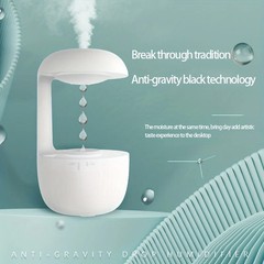 600ml Anti-Gravity Water Droplet Humidifier USB Quiet Cool Mist LED Night Light
