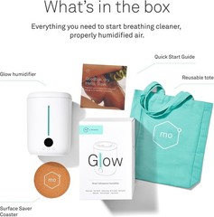 Molekule Glow Humidifier Smart Ultrasonic Humidifier App Controlled 2.8L White