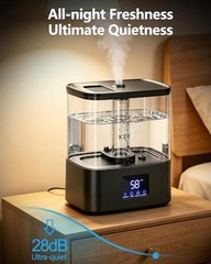 4L Top Fill Humidifiers for Bedroom & 40H Runtime – Cool Mist Black 4 liters