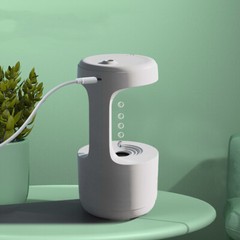 Bedroom Anti-Gravity Humidifier with Clock Water Drop Backflow Aroma Diffuser