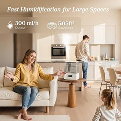 All-In-One Smart Humidifier for Bedrooms – 6L Tank, 60 Hours, Auto Shut-Off