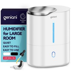 GENIANI Ultrasonic Cool Mist Humidifier for Bedroom, Large Rooms, 4L, White