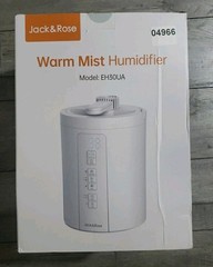Jack & Rose Warm Mist Humidifier for Bedroom, 3L/100oz Stainless Steel EH30UA