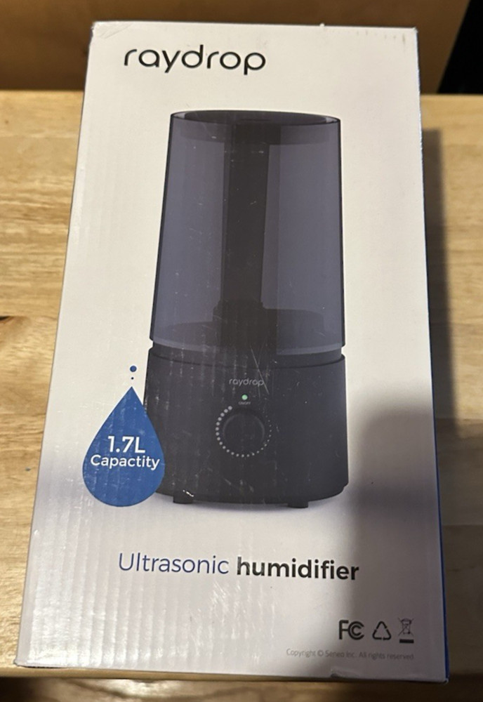 Raydrop Ultrasonic Humidifier 1.7L Black Run Time up to 10 Hours
