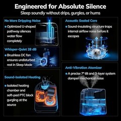 AEOCKY 600ml/h Warm and Cool Mist Humidifier for Large Room, 6L Top-Fill Humidif